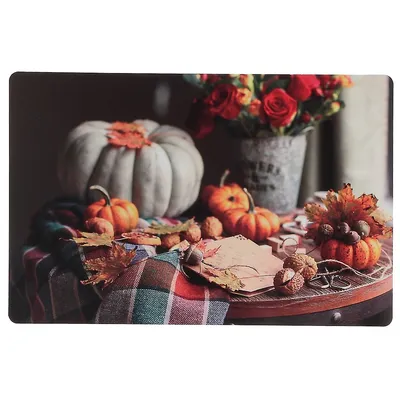 Plastic Placemat (pumpkin Decorations)-set Of 12