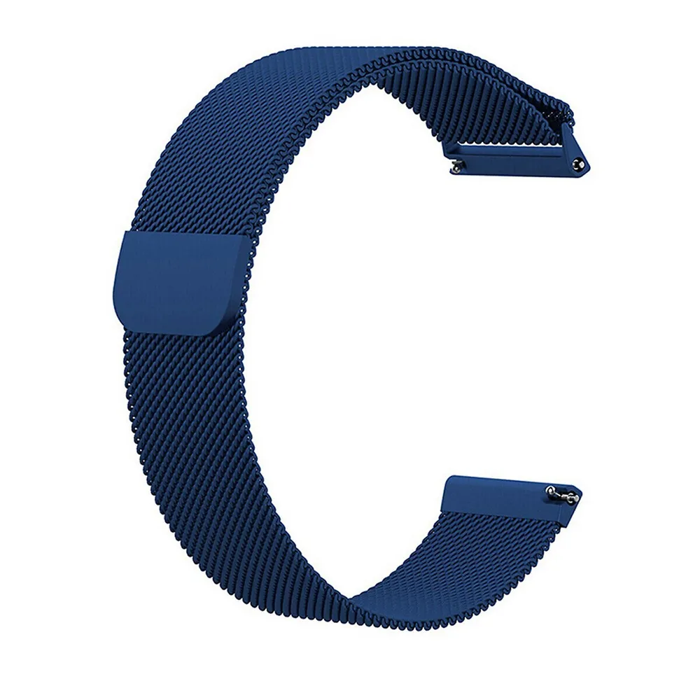2pcs Milanese Stainless Magnetic Smart Watch Band Wristband For Fitbit Versa /2/lite (small,blue)