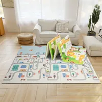 Double-Sided Baby Play Mat, Folding Foam Floor Mat Crawling Mat Kids Playmat Waterproof Non Toxic For Babies