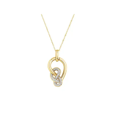 Small Knots Pendant With 0.13 Carat Tw Of Diamonds In 10kt Yellow Gold