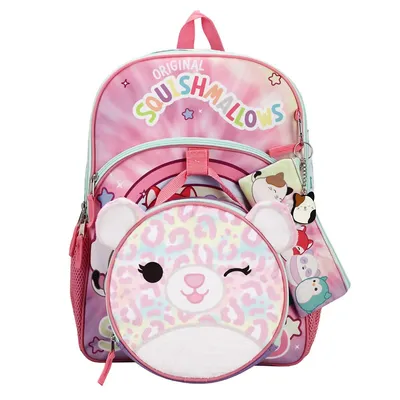 Squishmallows Squad Characters 5 Piece Kids 16" Backpack Set