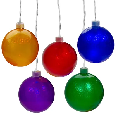 5 Count Multi-color Led Globe Icicle Christmas Light Set