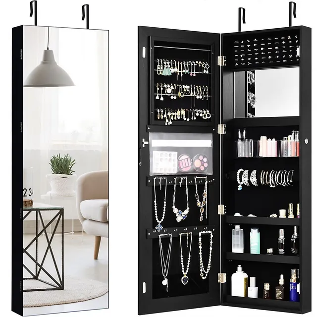 Costway Walldoor Mounted Jewelry Cabinet Lockable Storage Organizer W/  Mirror Yorkdale Mall