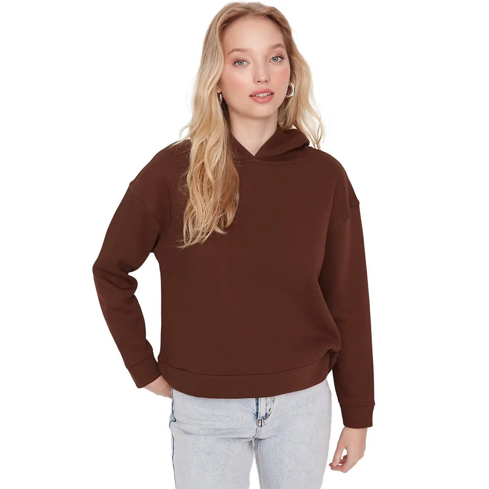 Woman Basics Regular Fit Basic Hood Knit Sweatshirt