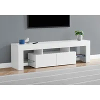 Tv Stand - 63"l / High Glossy White With Tempered Glass