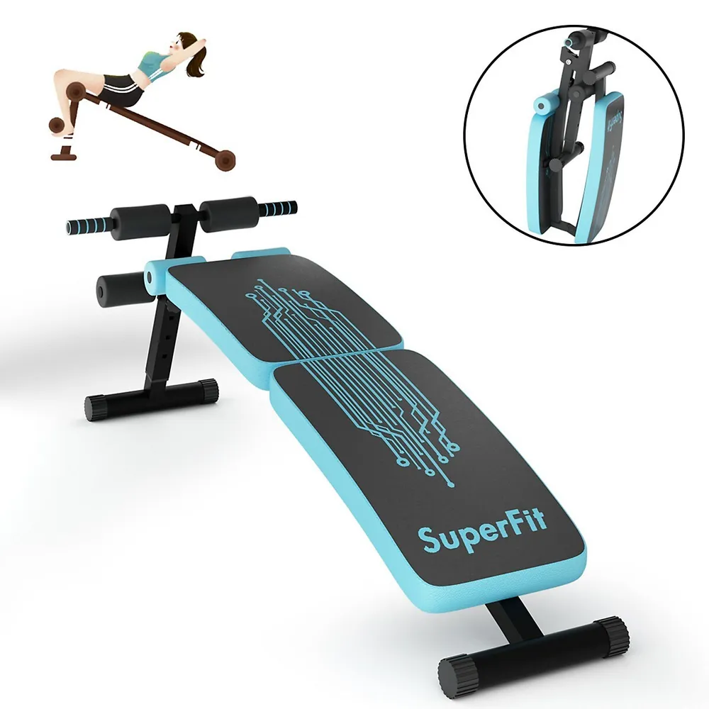 Superfit Folding Weight Bench Adjustable Sit-up Board Workout