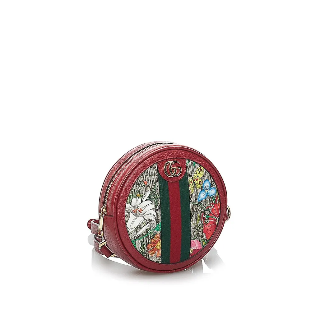 Pre-loved Gg Supreme Flora Ophidia Round Backpack