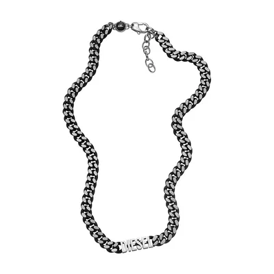 Black-tone Stainless Steel Choker Necklace