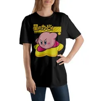Nintendo Kirby Warp Star Kanji Mens Black T-shirt