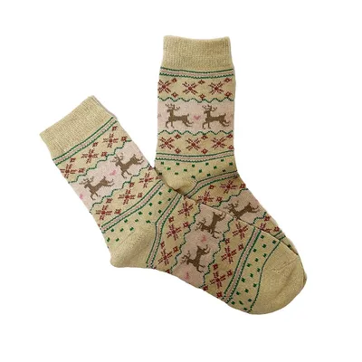 Reindeer Socks Cream/