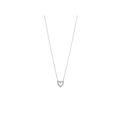 Heart Pendant With 0.10 Carat Tw Of Diamonds In 10kt White Gold