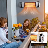 Costway Wall-mounted Electric Heater Patio Infrared Heater W/ Remote Control