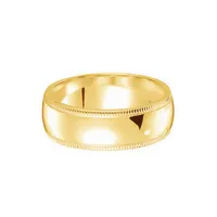Men's Wedding Ring Dome Comfort-fit Milgrain 18k Yellow Gold (5 Mm)