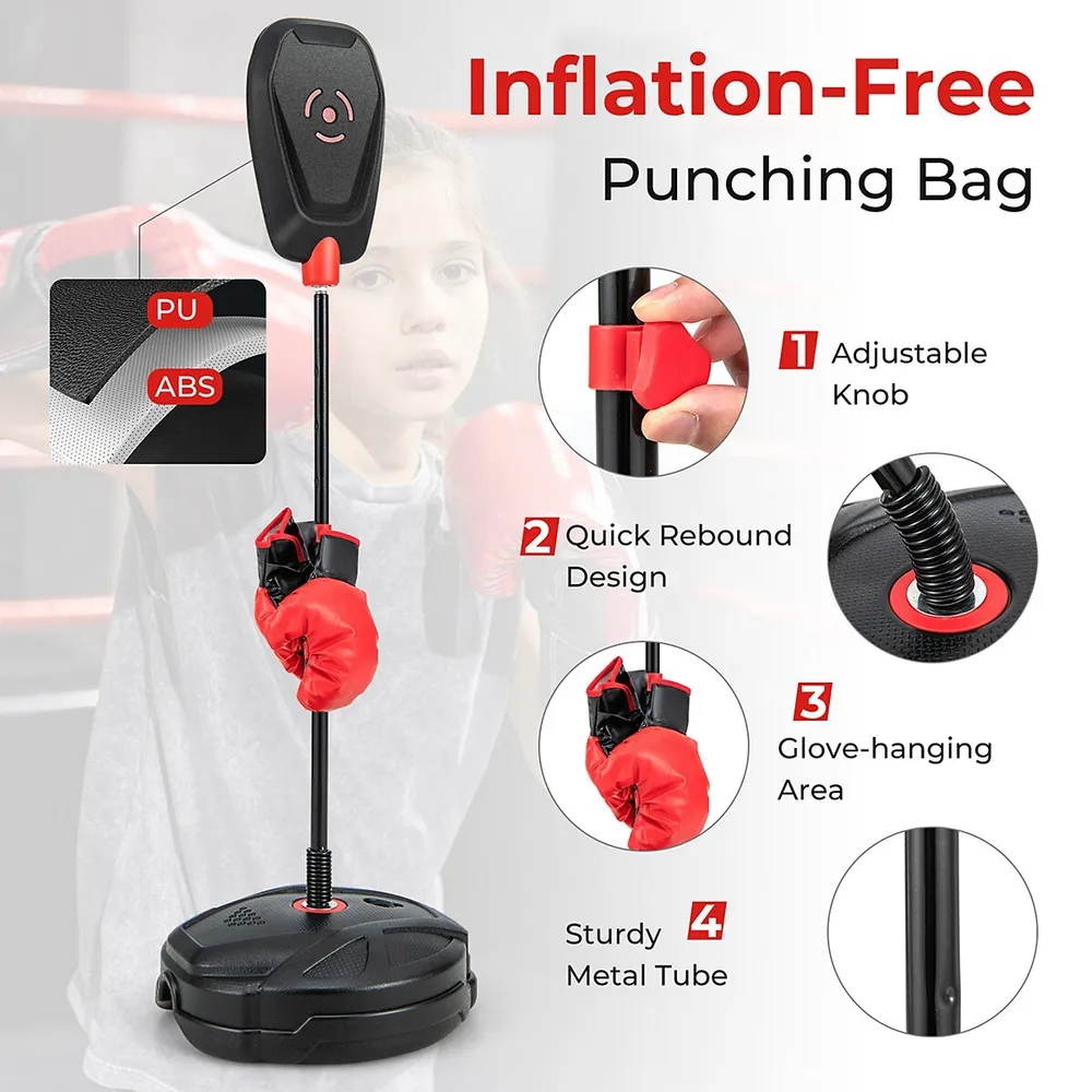 Soozier Adjustable Speed Bag Platform, Wall Mounted Speed Bag Boxing, 360° Swivel Training Equipment for Home, Gym | Aosom Canada