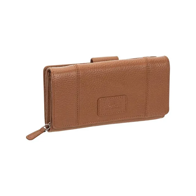 Mancini Leather Goods Ladies Clutch Wallet Brown Ladies Small Wallets, $35, eBags