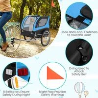 Dog Bike Trailer Foldable Pet Cart With 3 Entrances For Travel