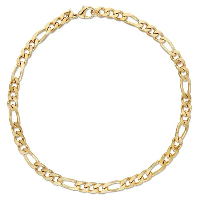 18kt Gold Plated 22" Men's Yellow Gold Plated 8-9mm Figaro Chain