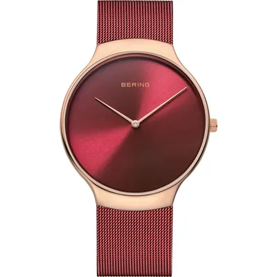 Men's Charity Stainless Steel Watch In Rose Gold/red