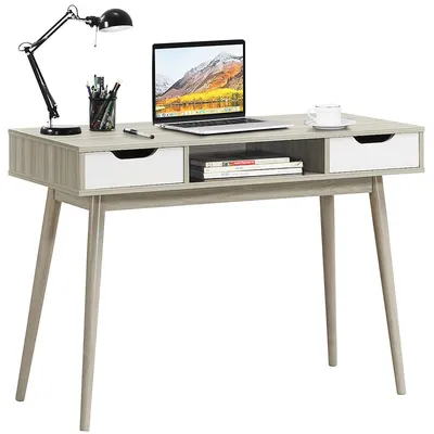 Computer Desk Writing Table W/ Drawers Laptop Pc Workstation Home