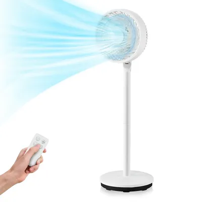 9" Oscillating Pedestal Fan Portable Floor Fan W/ 3 Adjustable Heights & Speeds