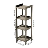 Mdf Shelving Unit With 4 Shelves, 13.4"x13"x43.3"