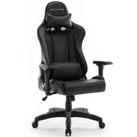 Enforcer - Office Gaming Chair, Ergonomic, High Back, Pu Leather, With Height Adjustment, Headrest & Lumbar Cushions - Black