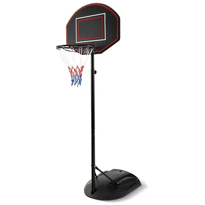 5.5-7.5ft Adjustable Portable Basketball Goal System With Shatterproof Backboard