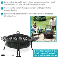 Diamond Weave Fire Pit With Spark Screen - 40 Inch