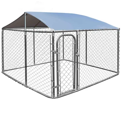 Large Pet Dog Run House Kennel Shade Cage 7.5' X7.5' Roof Cover Backyard Playpen