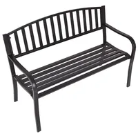 Costway 50'' Patio Garden Bench Park Yard Outdoor Furniture Steel Slats Porch Chair Seat