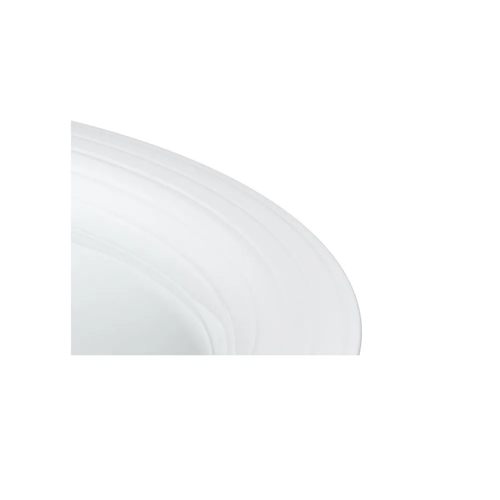 Salad Serving Bowl Oval 33x30cm Duo White