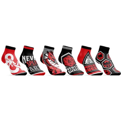 Dungeons & Dragons Role Playing Game Youth 6-pair Pack Ankle Socks
