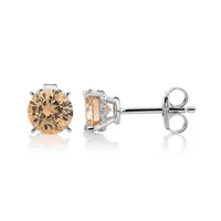 Round Brilliant Stud Earrings With 2.18 Carats* Of Signature simulant diamonds In Sterling Silver