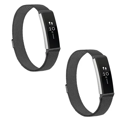 2pcs Metal Bands For Fitbit Alta & Fitbit Alta Ace, Stainless Steel (large