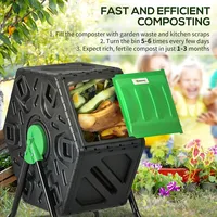 Compost Bin With 48 Vents And Steel Legs, 17 Gallon