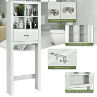 Over The Toilet Storage Rack Bathroom Space Saver W/ Adjustable Shelf & Cabinet