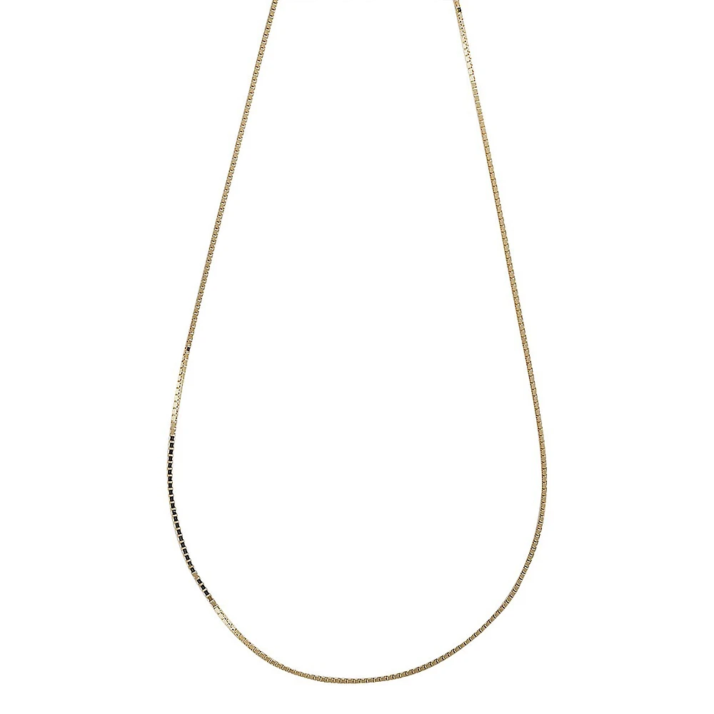 14K Yellow Gold Four Sided Box Chain Necklace