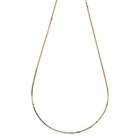 14K Yellow Gold Four Sided Box Chain Necklace