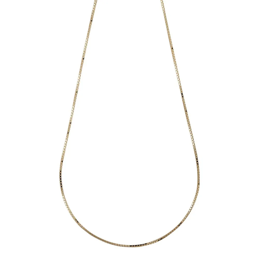 14K Yellow Gold Four Sided Box Chain Necklace