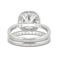 2-piece 14k White Gold & 2.87 Ct. T.w. Created Moissanite Halo Bridal Rings Set