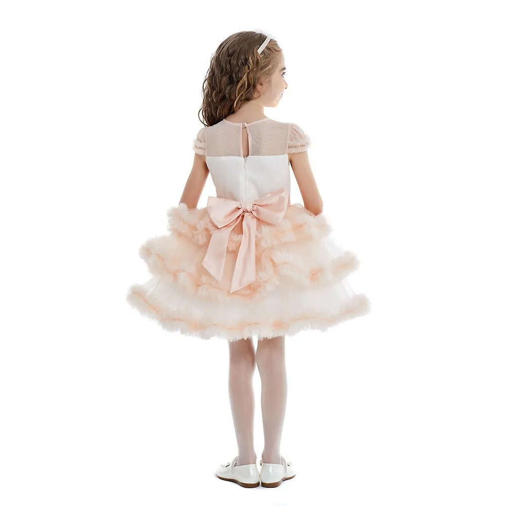Peach Blush Fluffy Dress