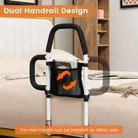 Bed Rail Safety Bed Assist Rail For Elderly Adults W/ Storage Pocket Fixing Strap