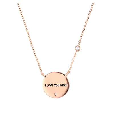 Sterling Silver 18" I Love You More Pendant Necklace