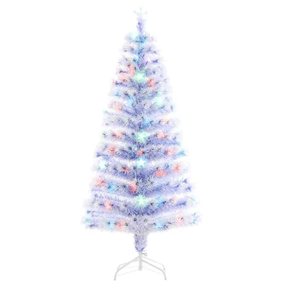 5ft Pre-lit Led Optical Fiber Artificial Christmas Tree With 180 Branches