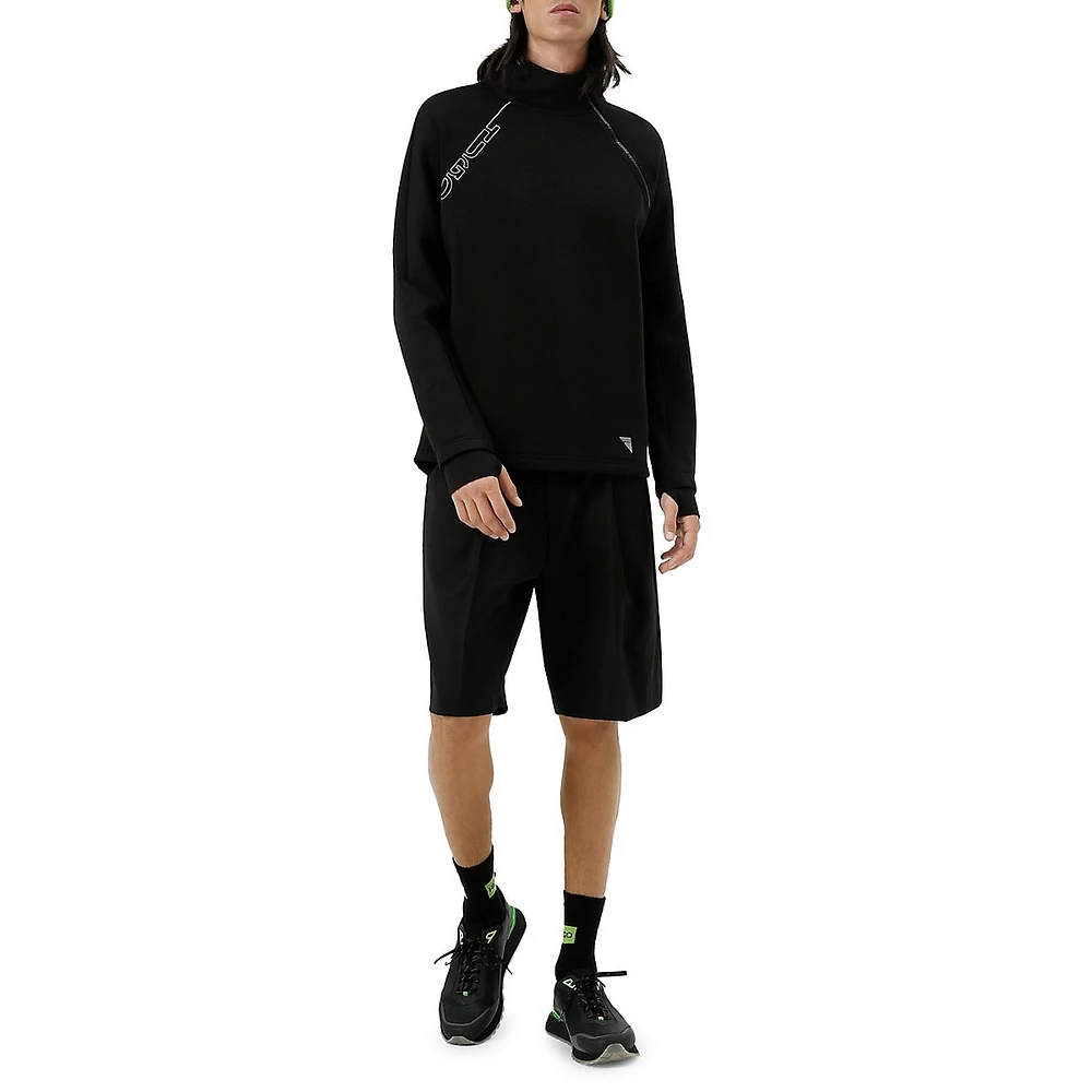 Datahari Mockneck Shoulder-Zip Sweatshirt