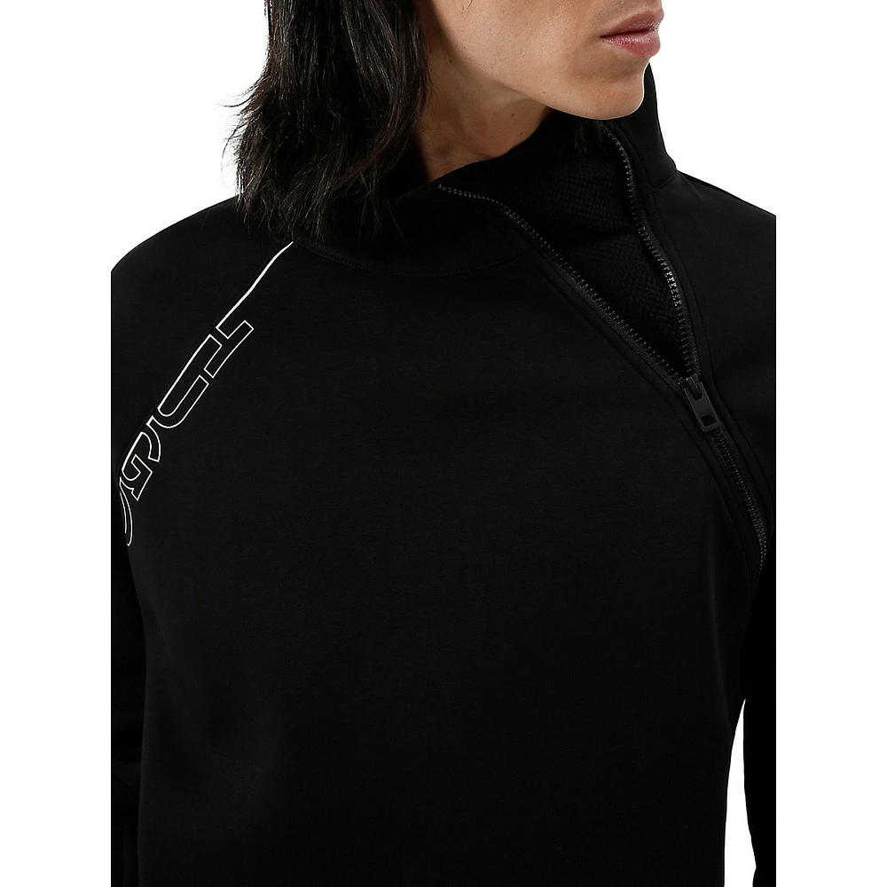 Datahari Mockneck Shoulder-Zip Sweatshirt