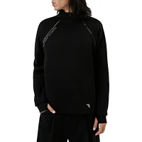 Datahari Mockneck Shoulder-Zip Sweatshirt