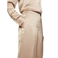 Relaxed-Fit Wide-Leg Satin Pants