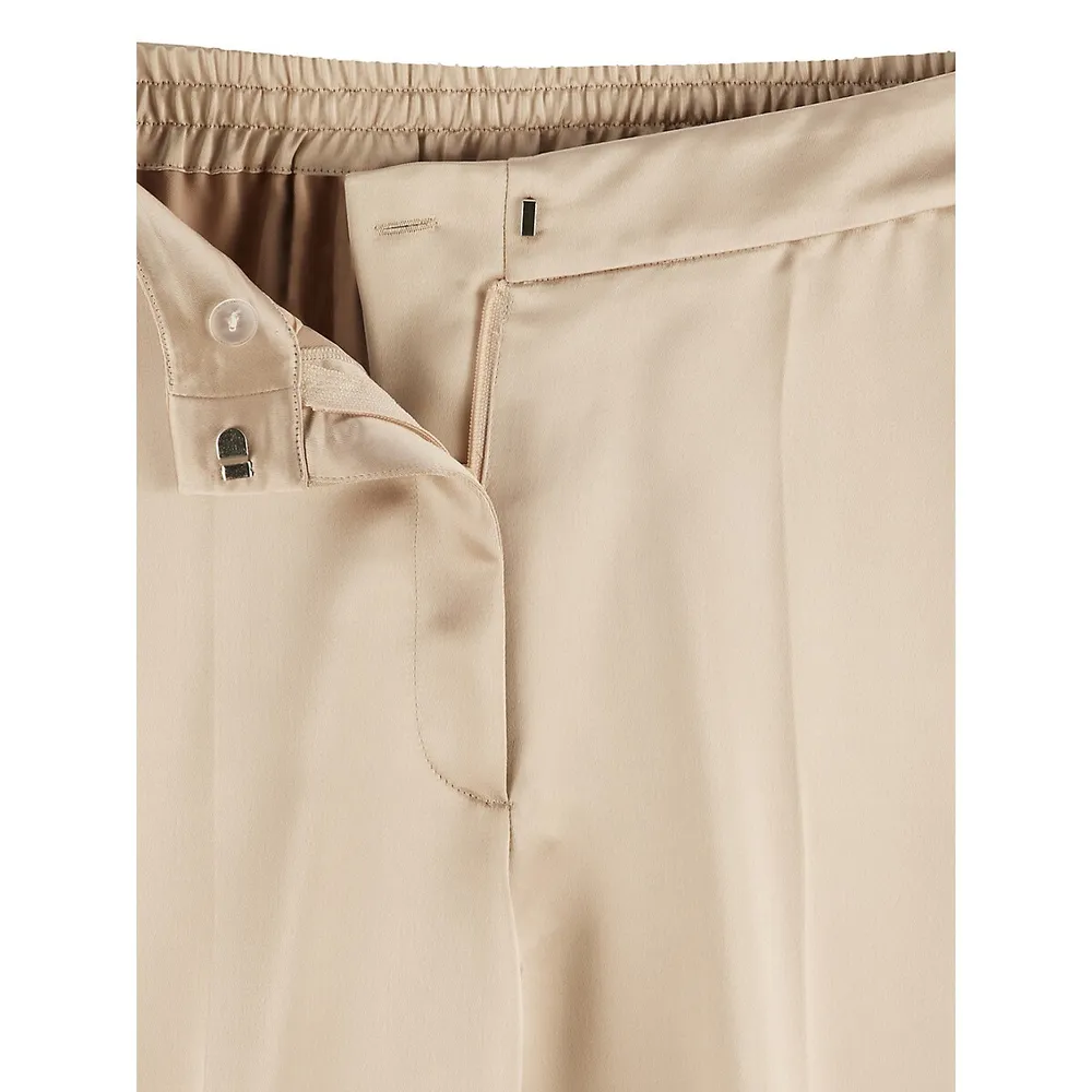 Relaxed-Fit Wide-Leg Satin Pants