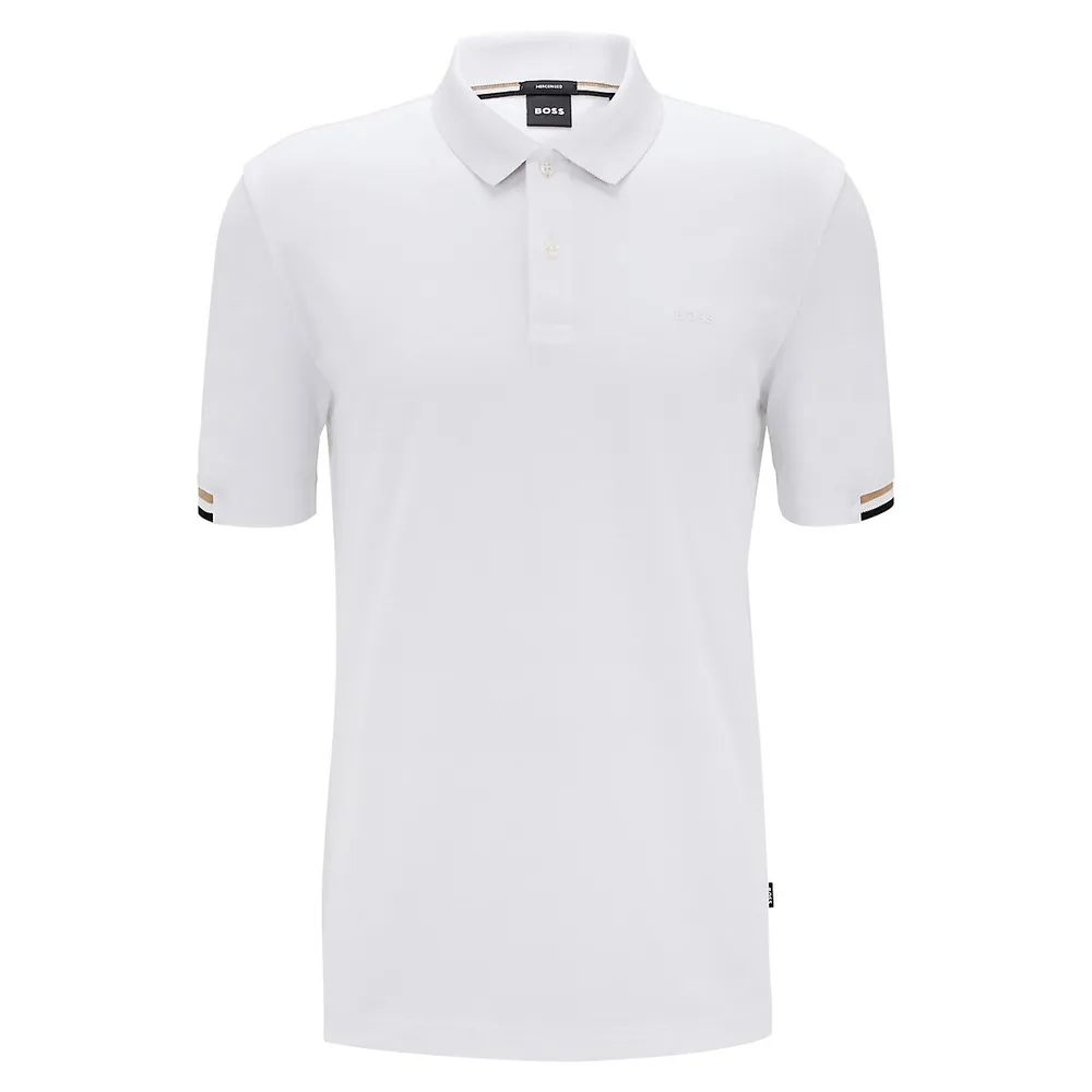 Slim-Fit Stripe-Trim Polo Shirt